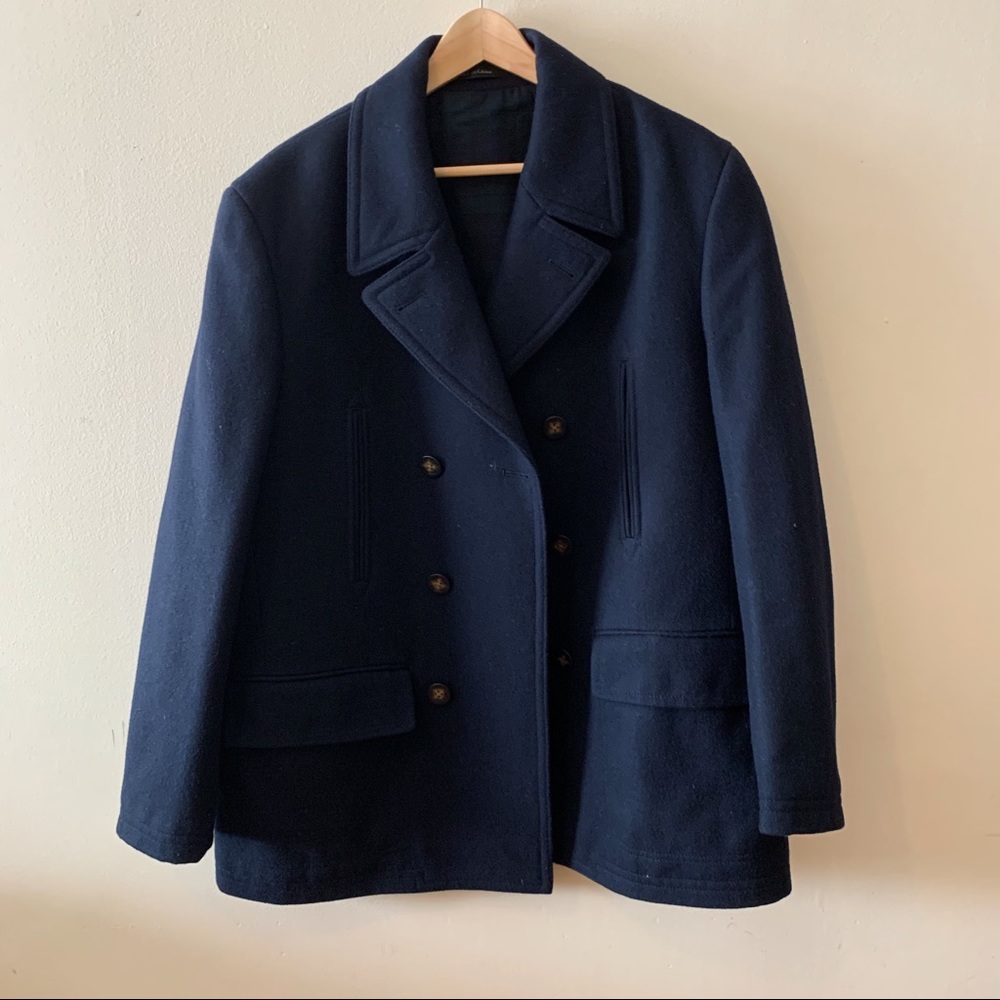 Lauren Ralph Lauren Navy Luke Wool-Blend Peacoat